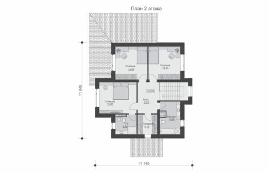 Двухэтажный дом с тремя спальнями и террасой